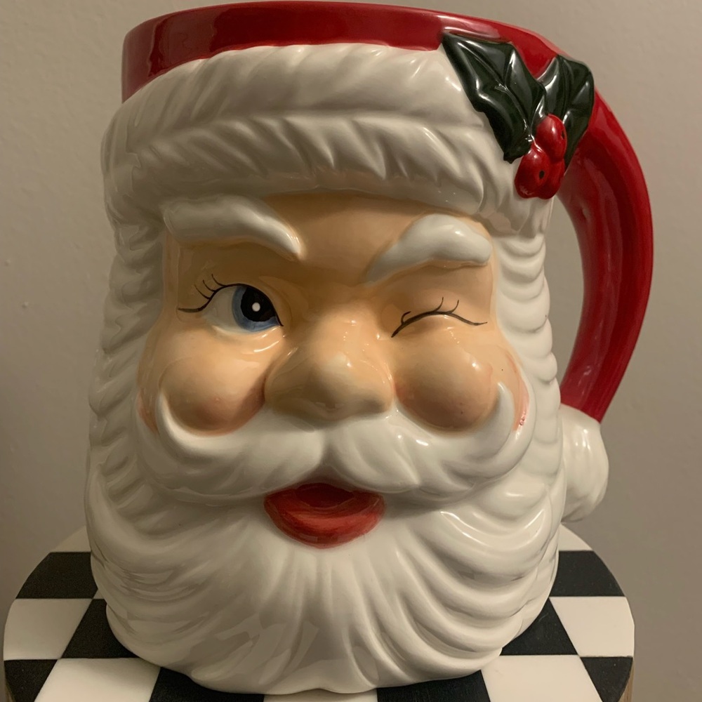 Sleigh Bell Bistro 19oz Winking Santa Coffee Mug